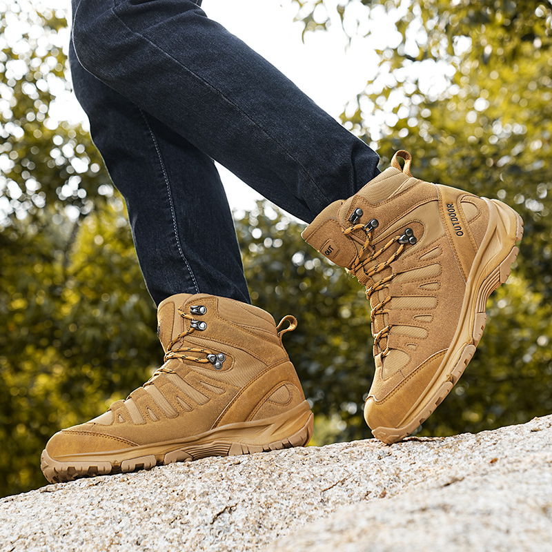 Botas militares, zapatos de combate transfronterizos para hombres, zapatos de entrenamiento de campo, zapatos de montaña, zapatos de senderismo transfronterizos