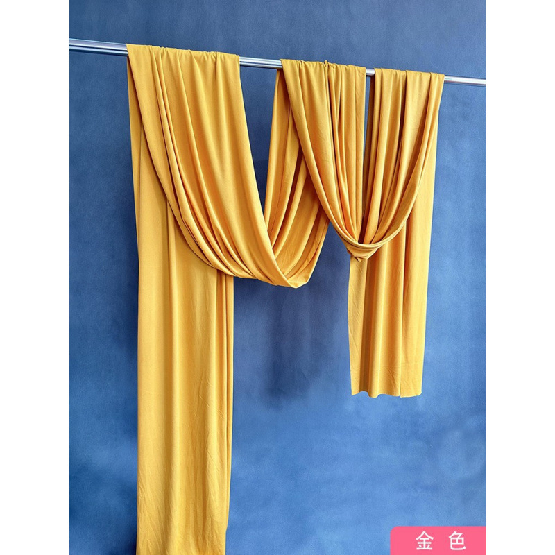 Techo de la boda cortina de seda de leche tela elástica decoración azul cortina de fondo de la sala de bodas coreana