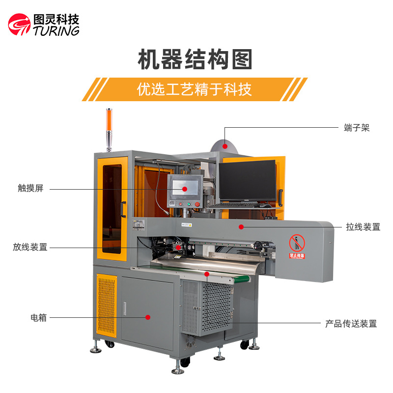 全自动伺服电机QBQ处理线束单头浸锡插胶壳端子机