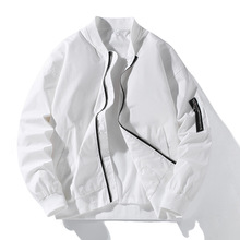 春秋季男士夹克可拆卸帽棒球服飞行员夹克男女情侣韩版宽松外套潮