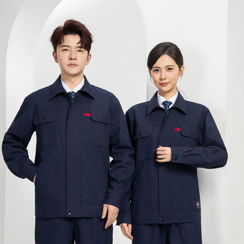 春秋长袖工作服男装套装耐磨耐脏厂服电焊工厂车间纯棉劳保服定制|undefined