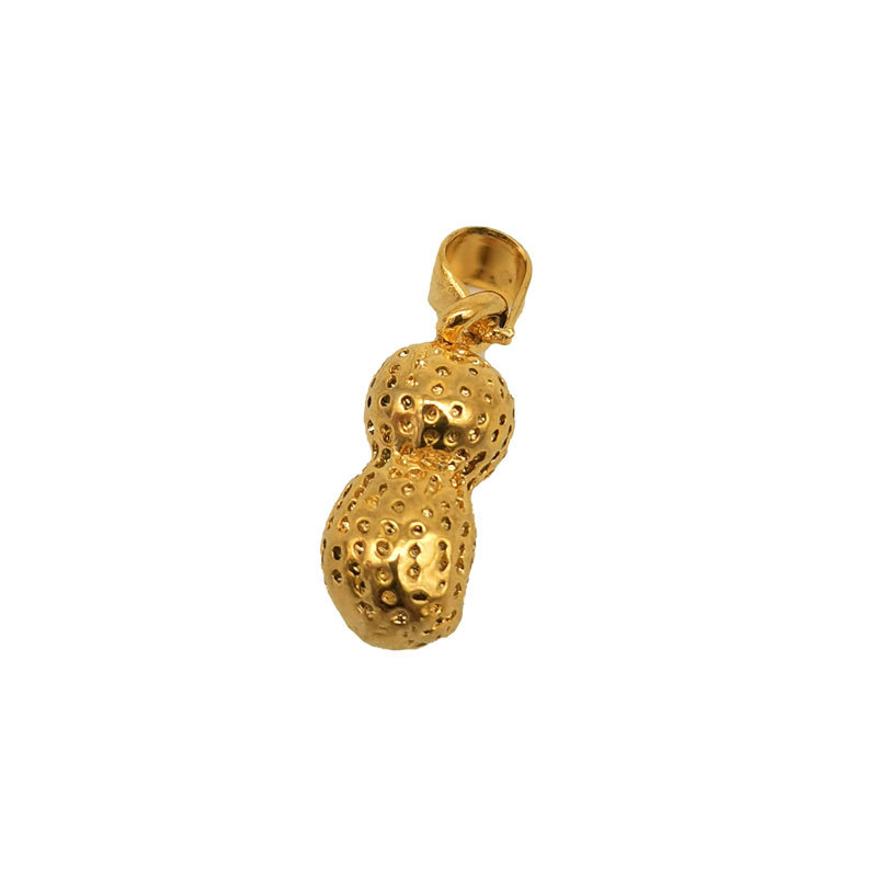 Hot Selling New Solid Peanut Pendant Brass Gold-plated Pendant Can Be Matched With Leather Rope Gold Necklace Pendant_voghion.com