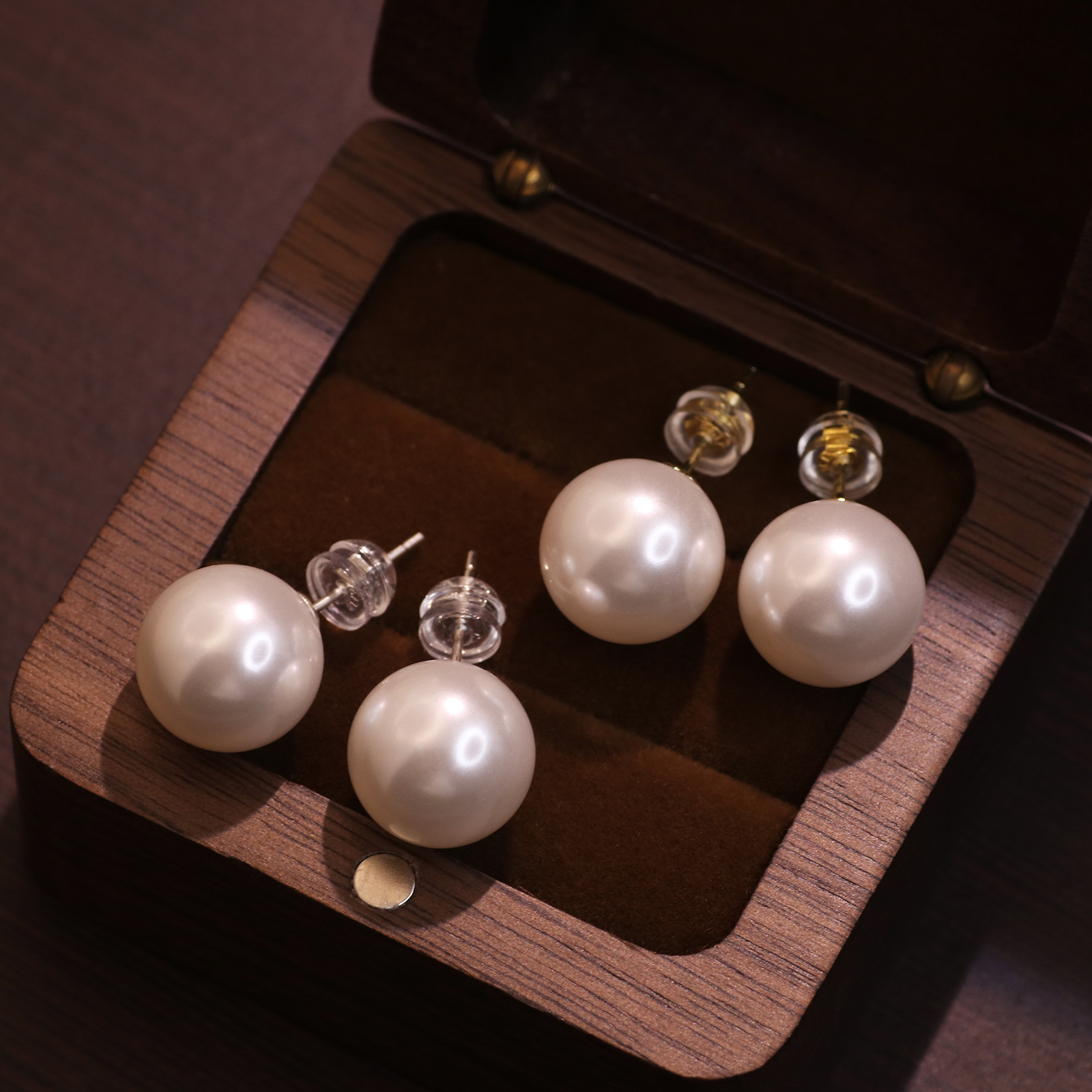1 Pair Quantity Holiday, Daily Occasion 1 Pair Cute Solid Color Inlay Copper Pearl Ear Studs