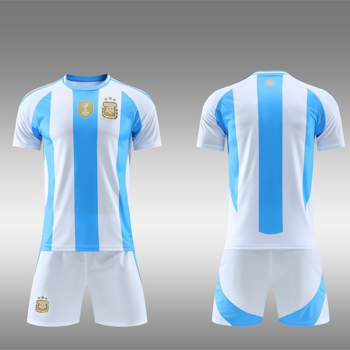 24 - 25B Argentina casa equipo nacional de entrenamiento camiseta de fútbol camiseta de niños ropa de niños adultos 16 yardas - 3XL
