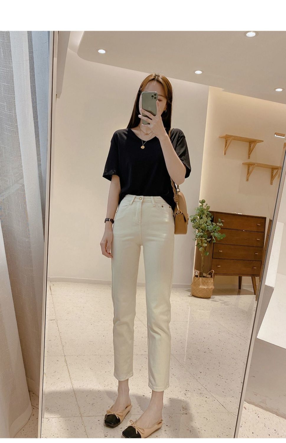 All seasons! The shape of the pants is really great! Straight-leg jeans for women in the 9-inch range are versatile. Cigarette tubes can make you look slimmer. High-waisted pants are trendy pic 15