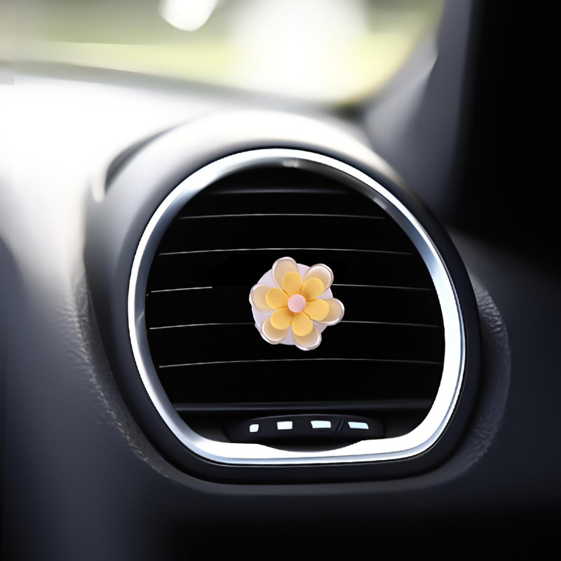Nuevo producto lindo sacudiendo la cabeza margarita decoración del coche flores frescas decoración del espejo retrovisor de la consola central del coche