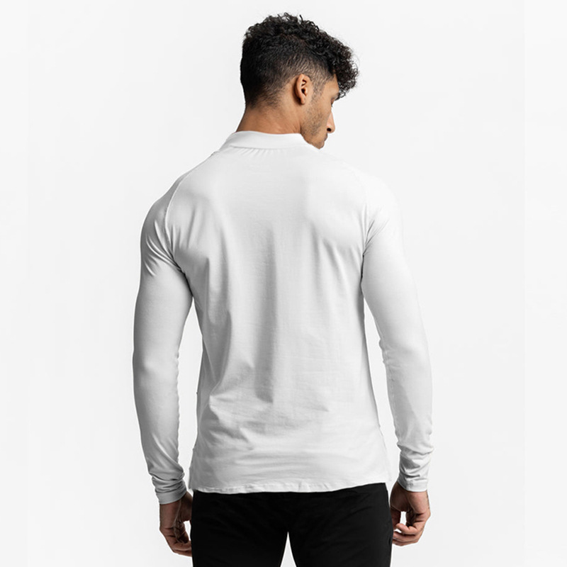 T-shirt da uomo a maniche lunghe a collo alto, sportiva, da corsa, elastica, aderente, ad asciugatura rapida, con colletto alla coreana, base da basket_voghion.com