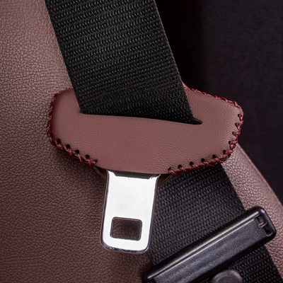 Car safety plug with bayonet protective cover car creative practical anti-collision anti-wear anti-collision safety belt protective cover (Other Automotive Interior Supplies) - mocha-brown