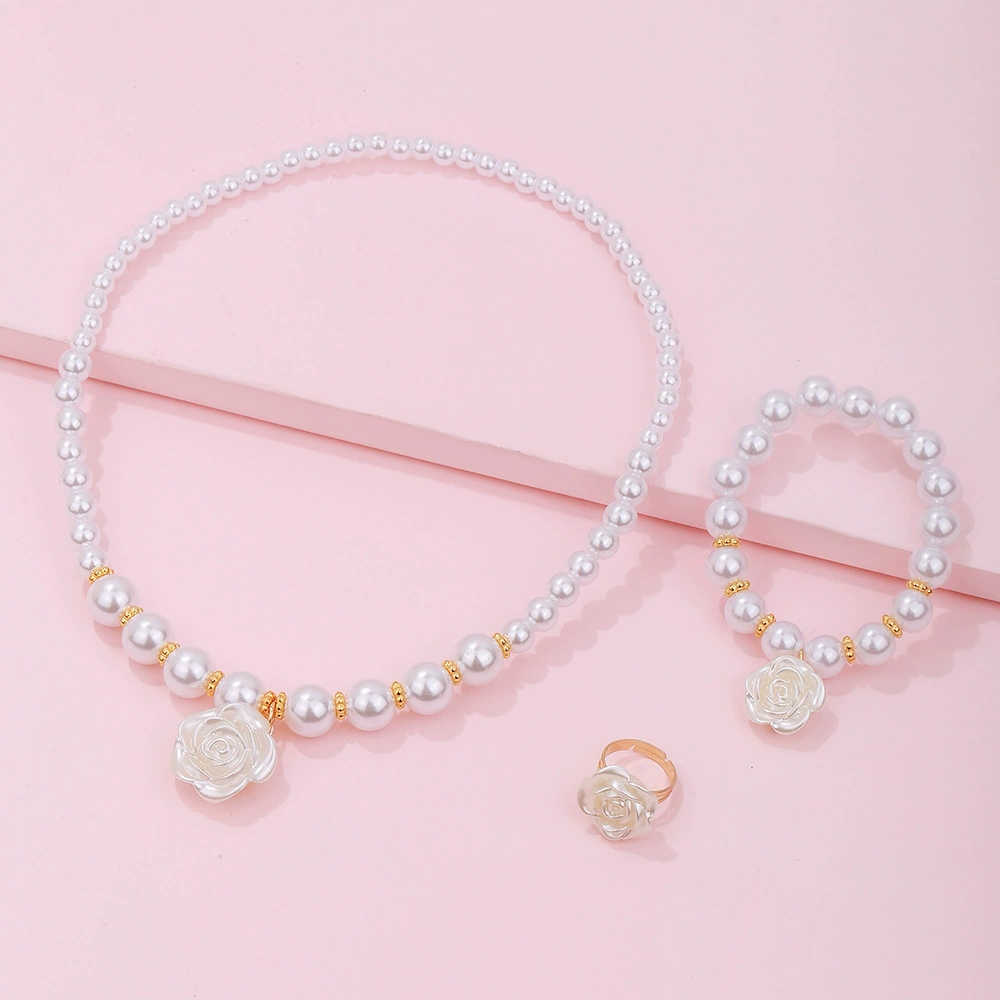 Ожерелье из жемчуга, бисер bracelet ручной работы, чай в горах, кольцо, детский набор, аксессуар, (跨境 торговля), стиль Chanel, простой и элегантный дизайн