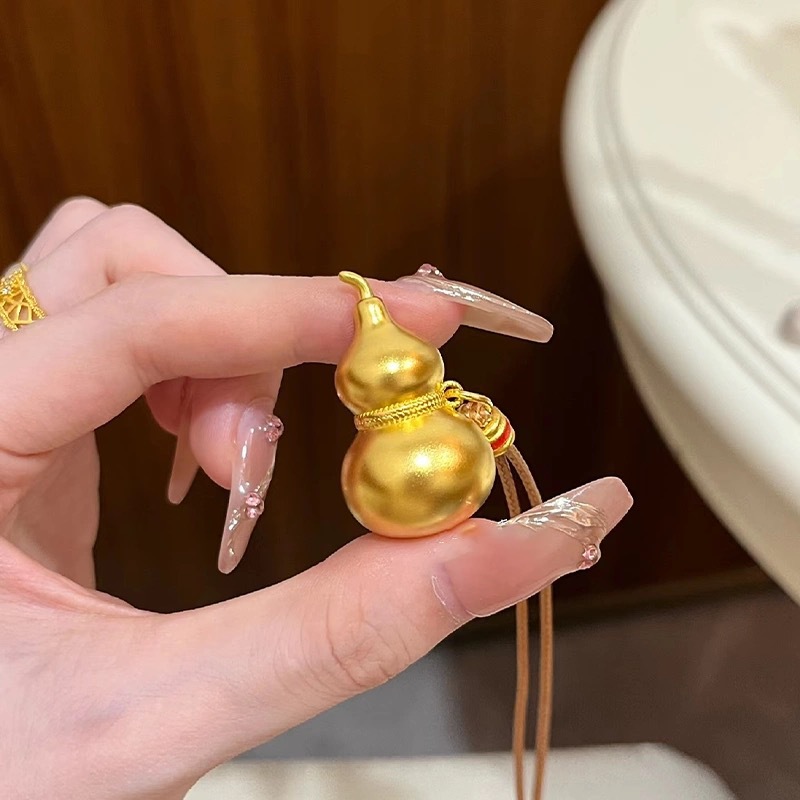 Negozio di oro stesso stile vecchio stile color oro ciondolo zucca nuova collana zucca Fulu stile cinese catena maglione regolabile_voghion.com