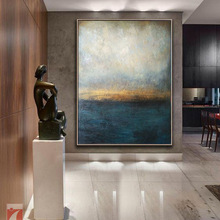 油畫純手繪歐式抽象裝飾畫日出海上陽光玄關客廳卧室辦公室掛畫