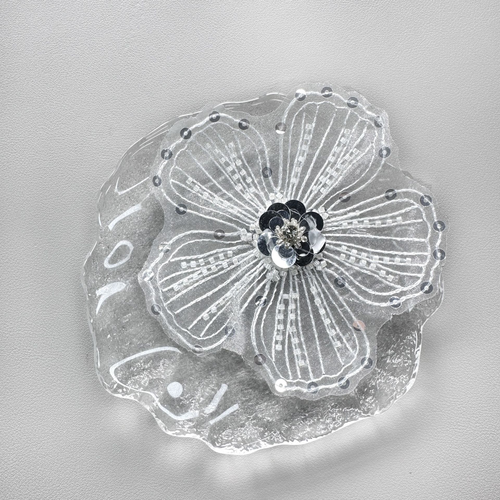 Apliques de Organza Bordados con Lentejuelas y Cuentas, Parche de Tela con Flores, Corsage, Accesorios para Vestidos de Novia y Ropa DIY image 9