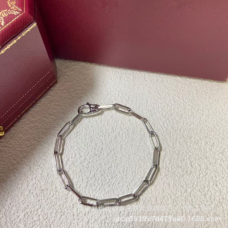 V-Gold Multi-Section Plain Bracelet for Women and Men, 18K Rose Gold Bamboo Chain, High-Quality Version, Cnc Plated with Real Gold and Pure Silver