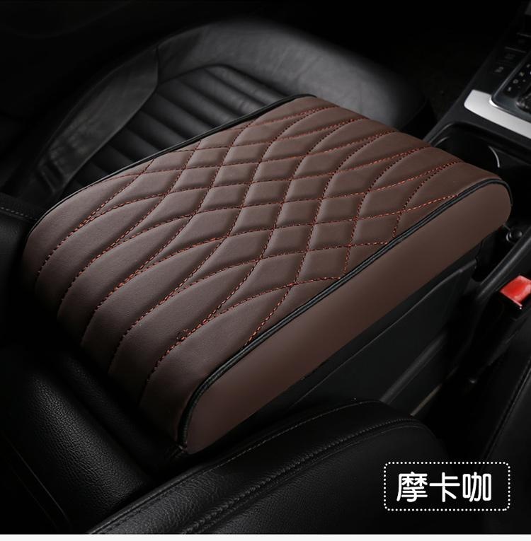 New Nappa Leather Memory Foam Car Armrest Box Cushion Calm Gray Armrest Box Cushion
