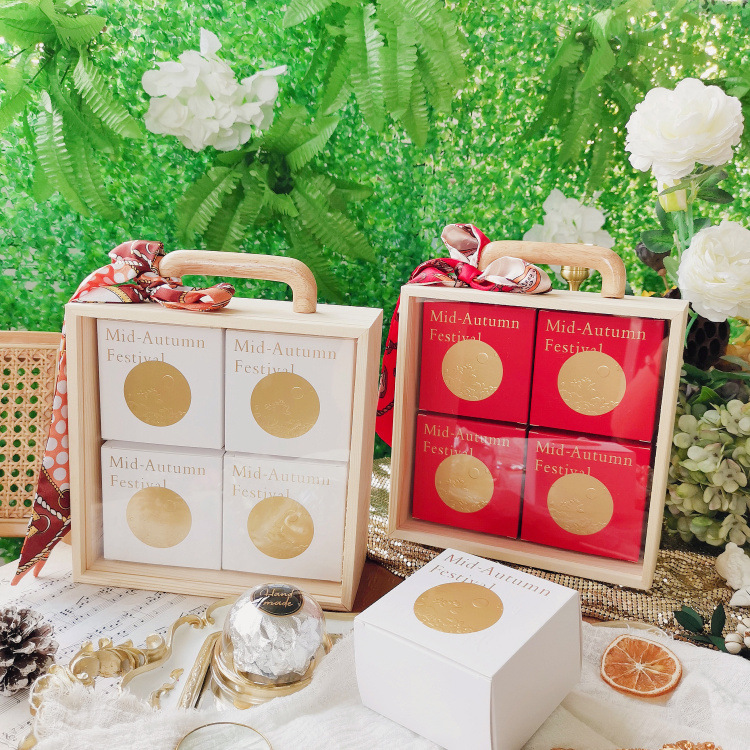 批发木质手提中秋节月饼包装木制收纳盒商务公司节日礼盒可印logo