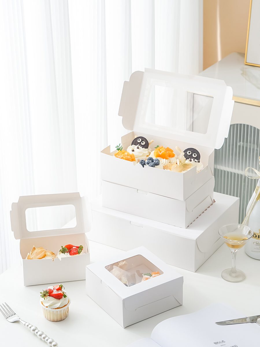 Caja de embalaje de cupcake, taza horneada, postre, muffin, ventana abierta transparente, 2 / 4 / 6 / 12, caja de embalaje