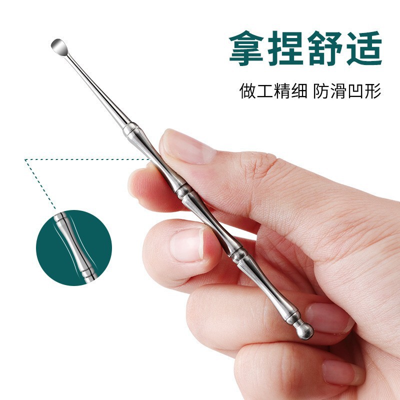 Manufacturer's Ready-Stock Stainless Steel Ear Picks Directly Supplied to Amazon, Convenient Beauty Products and Household Cleaning and Care Tools