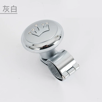 Car steering wheel booster ball handle steering gear with steel ball bearing booster ball labor-saving steering wheel assistant (Steering wheel booster) - crown-booster-silver