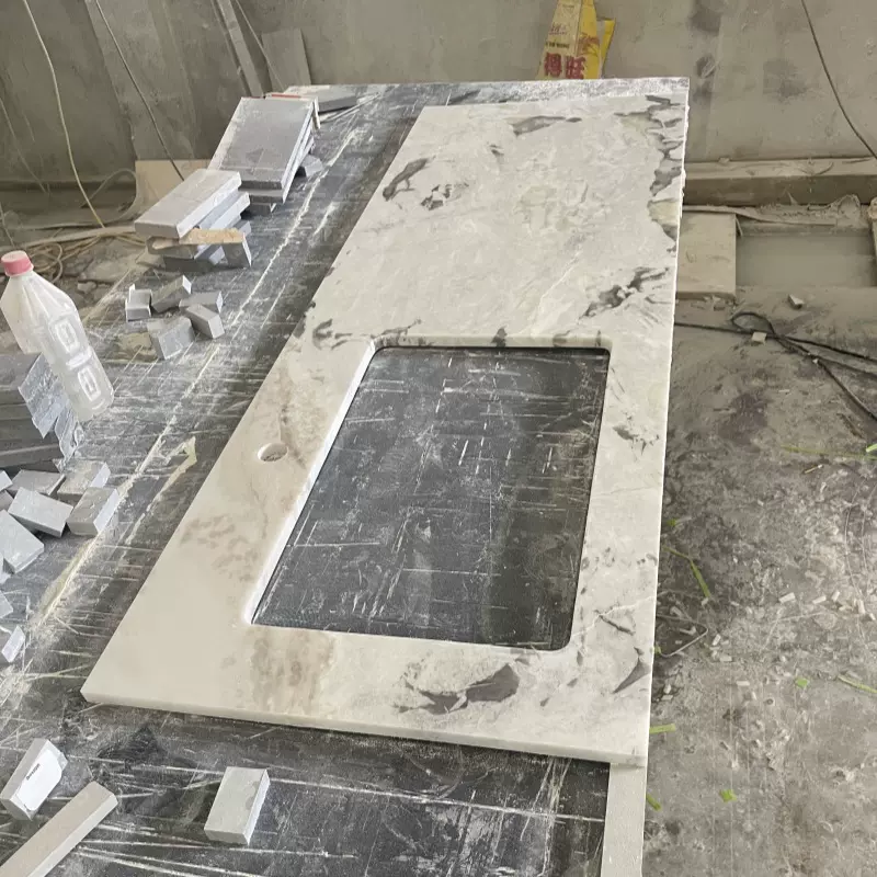 加工定制天然芬蒂白奢石洗漱台面大理石台面板石材全屋定制