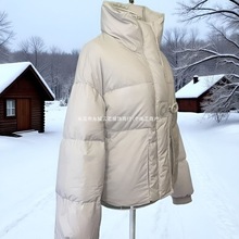 冬季新款短款羽绒服女立领90白鸭绒防风袖加厚绳扣百搭羽绒外套女