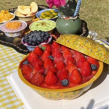 厂家批发外贸网红草莓蛋糕碗非洲东南亚菲律宾水果托盘东南亚盘子