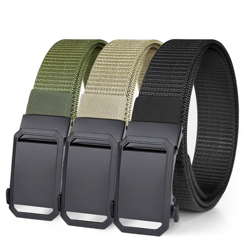 New men's belt, outdoor nylon automatic buckle casual belt, young and middle-aged fashionable young man's tactical belt