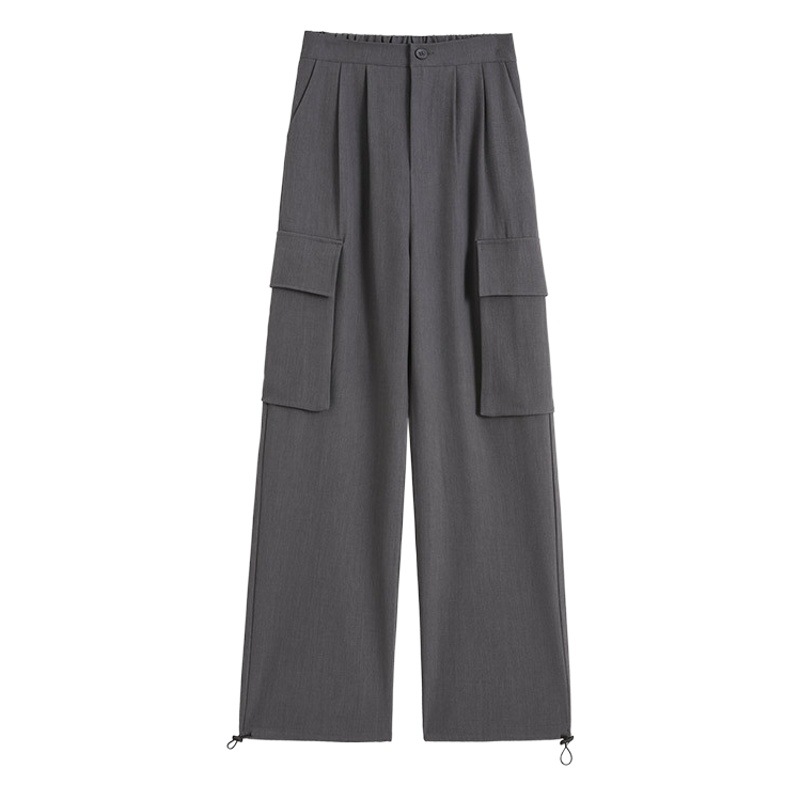 Pantalones Cargo Casuales para Mujer de Poliéster con Cintura Alta image 1
