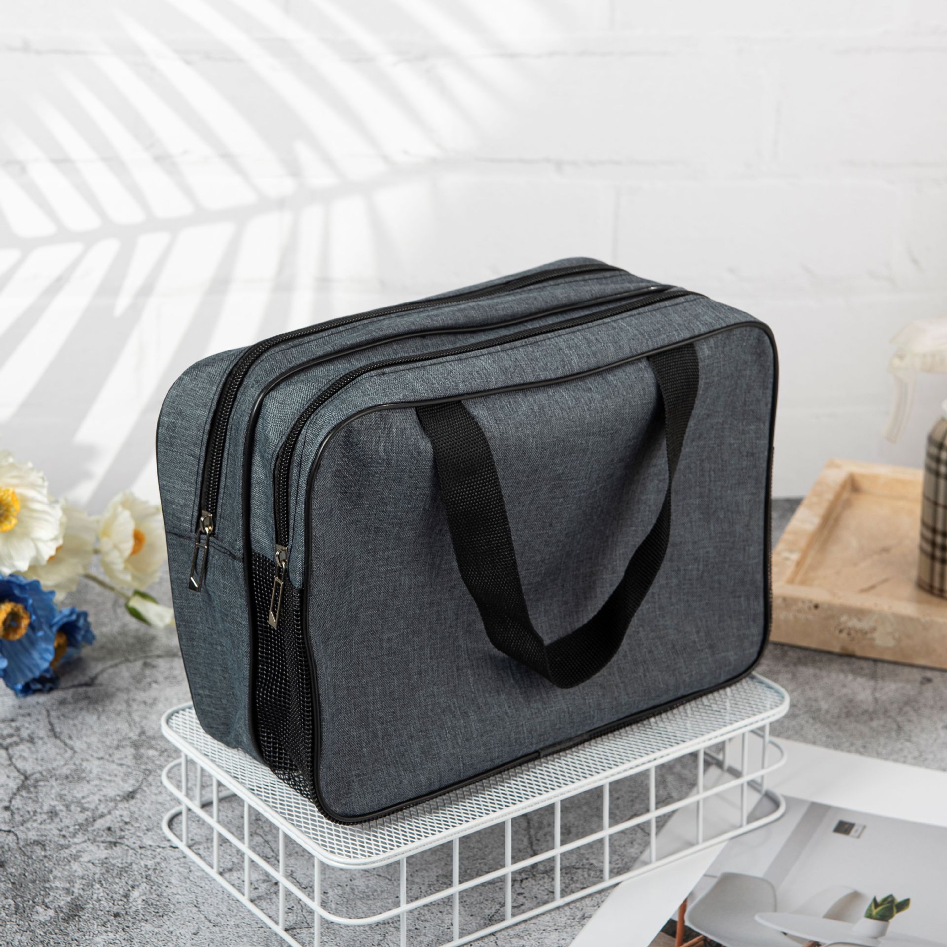 Bolsa de almacenamiento de cosméticos de viaje portátil de separación seca y húmeda al por mayor, bolsa de lavado de negocios, bolsa de almacenamiento de artículos de tocador de baño