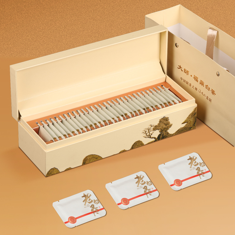 Master Fuding White Tea Old White Tea Slot Box Packaging Chenpi White Tea Fuding White Tea Small Square White Tea Wholesale and Distribution
