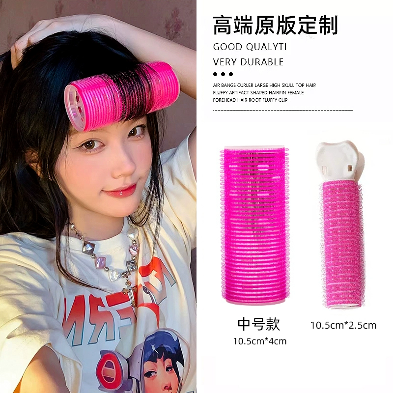 Curly big bangs, hairgrip, adds volume