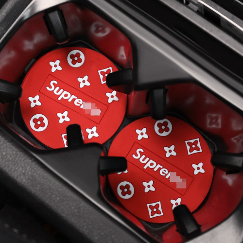 Car water coaster trendy brand personalized creative car anti-slip mat storage mat interior cartoon decorative supplies storage slot