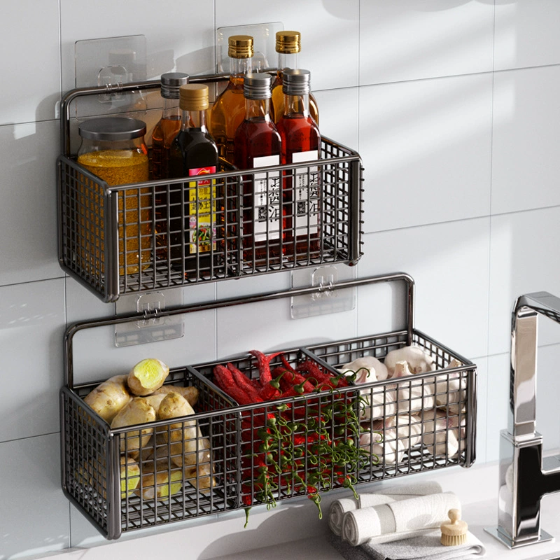 Кухонная полка для хранения зеленого лука, имбиря и чеснока Настенная Полка для специй Ящик для хранения имбиря и чеснока Настенная корзина для овощей без перфорации