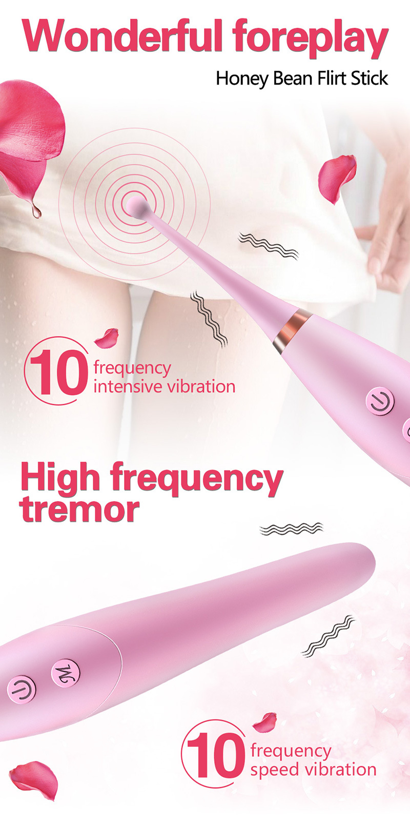 Double headed Multi frequency Strong Earthquake Scream Vibration Rod Stimulating Honey Bean G-spot Adult Sex Products_voghion.com