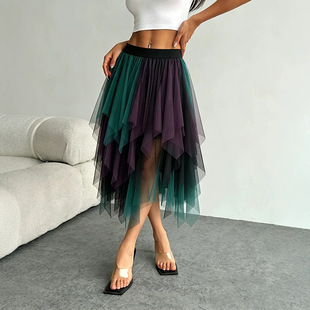 ���xTulle Skirts for Women 3 Layered High Low Asymmetrical