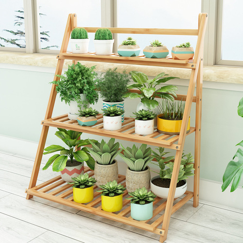 Balcony flower rack multi-layer indoor folding floor-standing flower pot rack succulent spider plant living room household simple storage rack