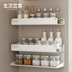生活宣言廚房調料架置物架壁掛式調料置物架不鏽鋼可拆卸調料架子
