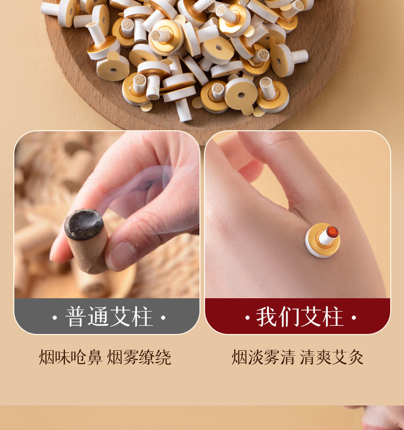 Mini Moxa Cone Stickers 50 Pieces Self Adhesive Wheat Grain Moxibustion for Skin Warming specifications