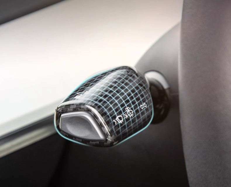 Suitable for Tesla Model3/Y gear rod cover interior decoration handle decorative patch carbon fiber lever modification ya accessories