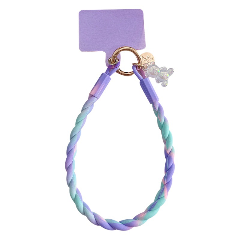 Oso luminoso cordón de teléfono móvil de silicona original anillo redondo suave cadena de teléfono móvil muñeca de silicona cordón de teléfono móvil anti-perdido