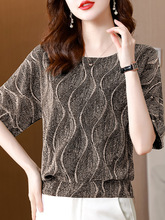 中袖t恤女装夏季2023年新款夏装小个子宽松显瘦妈妈体恤漂亮上衣