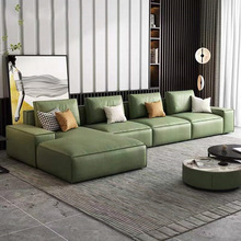 免洗科技布沙发小户型现代简约乳胶布艺客厅极简意式豆腐块沙发