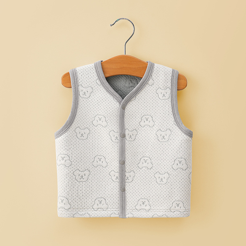 Chaleco de bebé otoño e invierno Bebé acolchado aire algodón de una pieza superior masculino infantil chaleco exterior desgaste cálido bebé