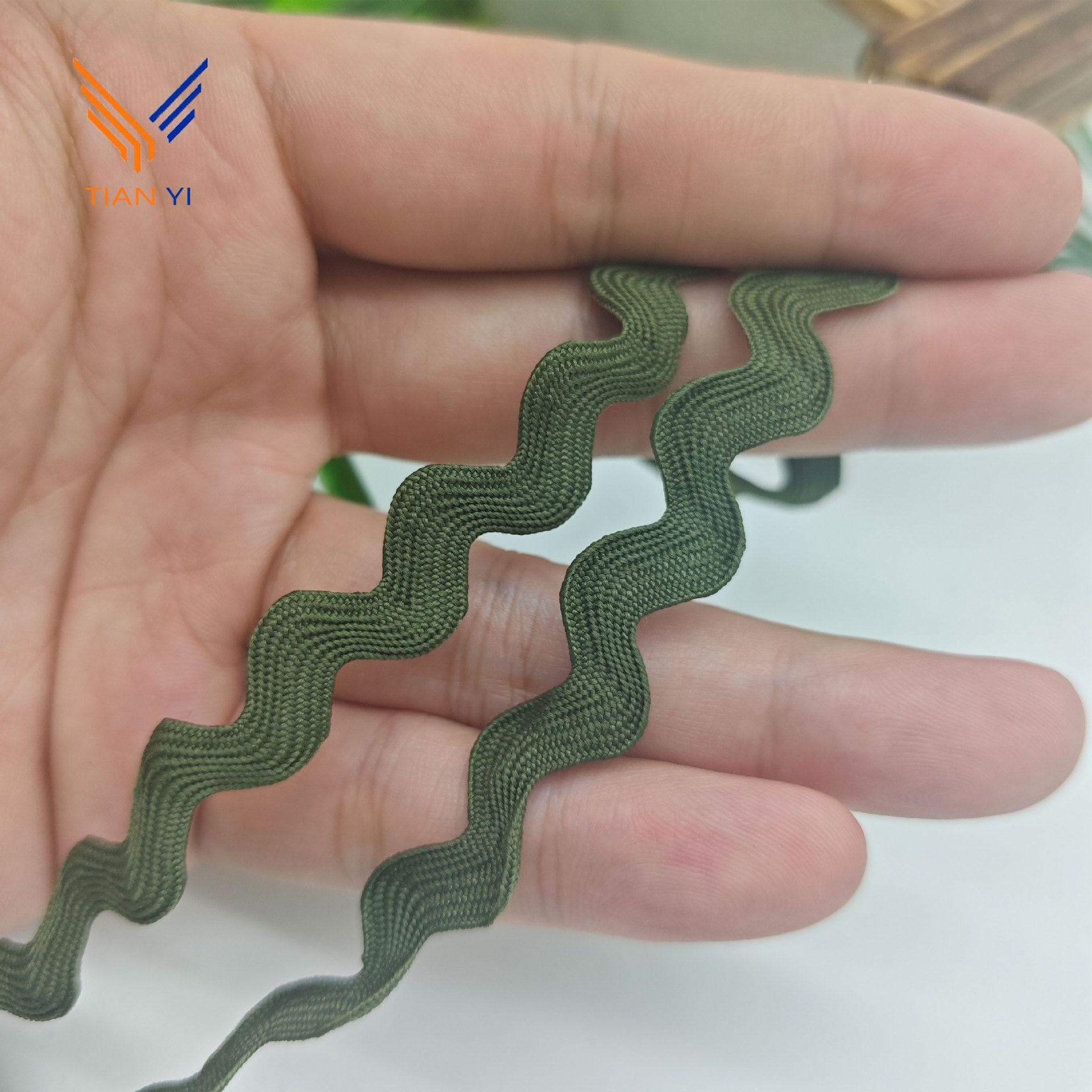 9MM tejido con borde curvo correas onduladas cortina almohada decoración de mochila Lolita Hanfu encaje en forma de S accesorios