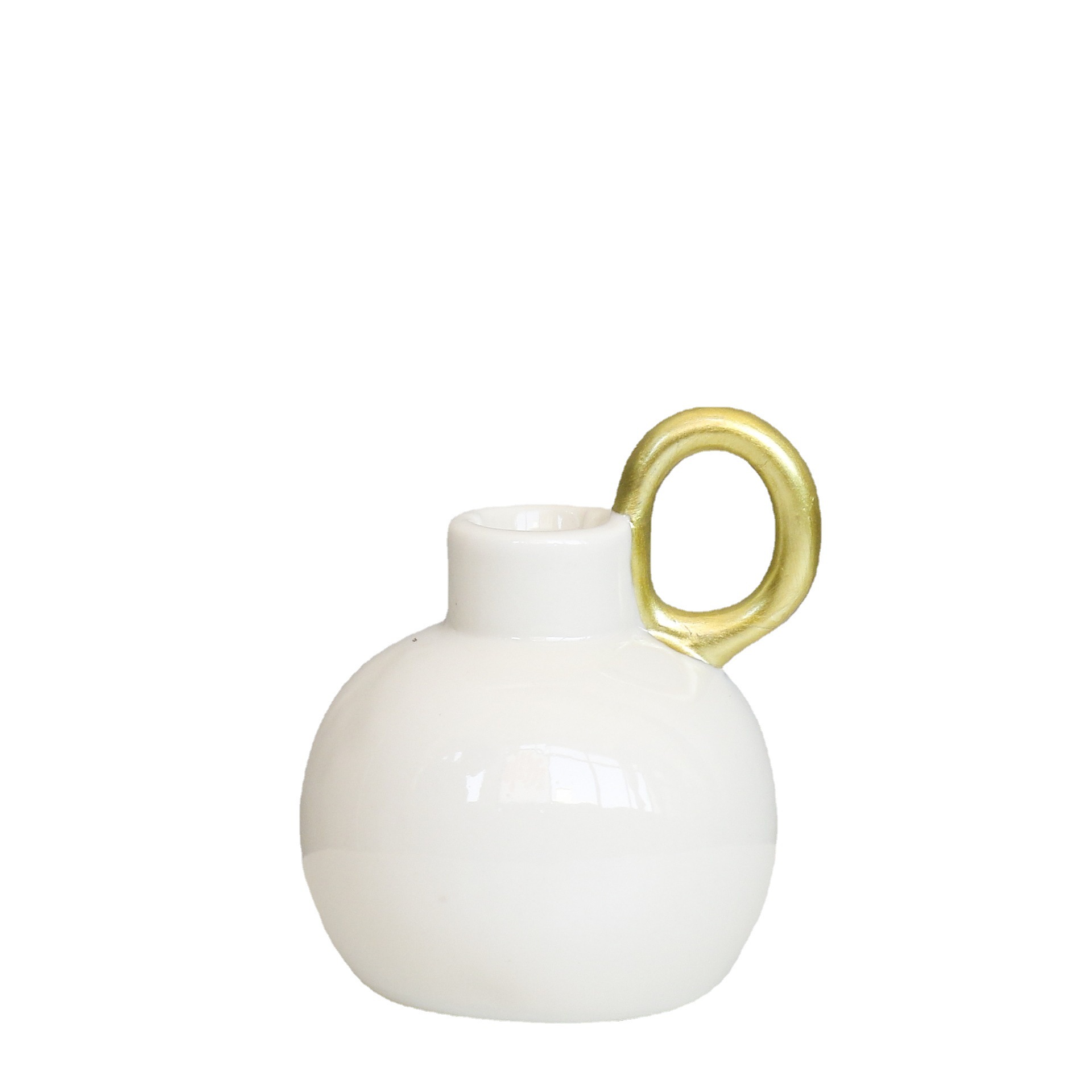 Cerámica llanura candelabro vela taza de oro simple casa romántica vela cena Mesa casa Rod vela decoración de la tabla