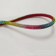 厂家批发 五枚缎 加水钻抽条内加棉芯绳直排抽半圆条鞋面箱包材料