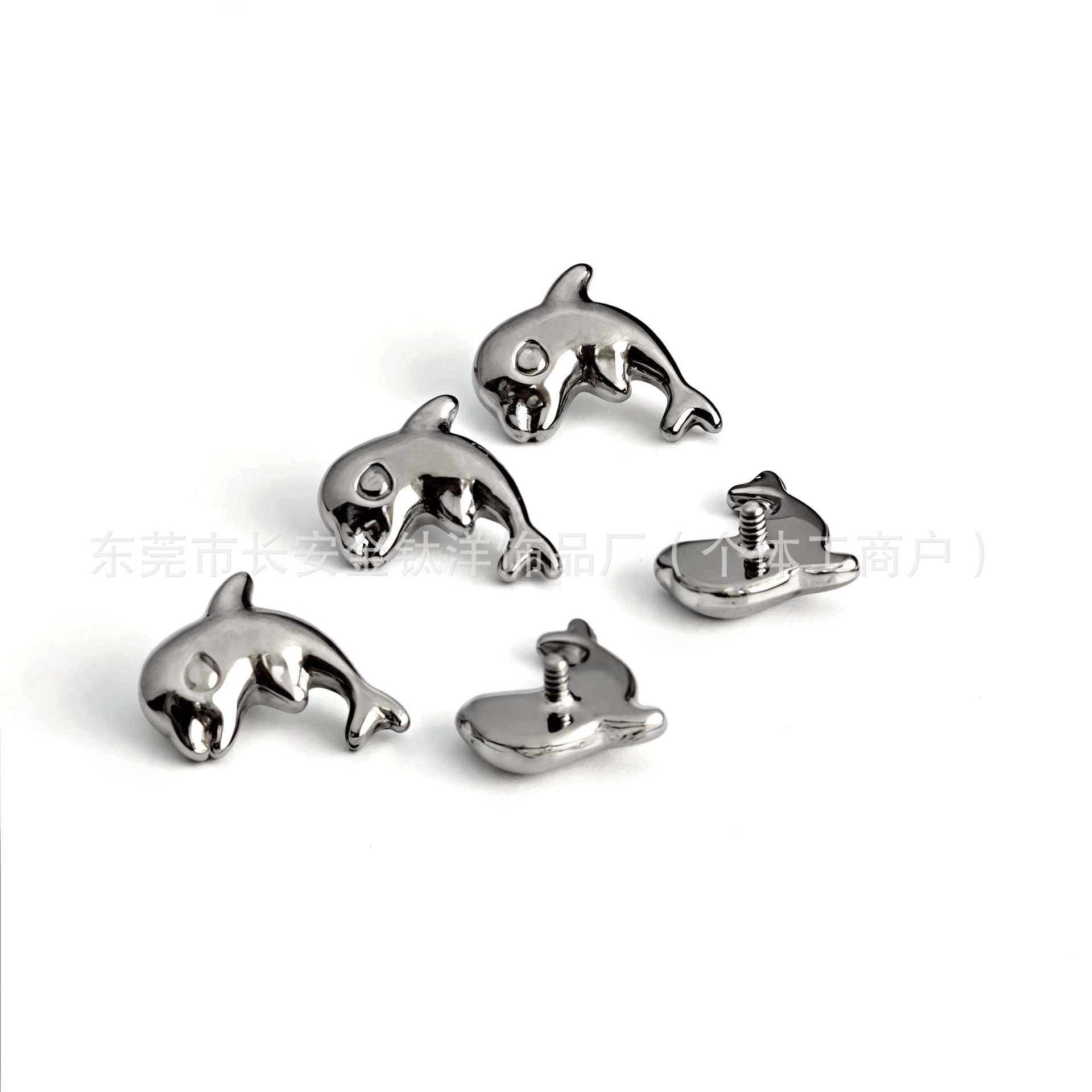 F136 Titanium Smooth Dolphin Ear Studs Nose Studs Cartilage Studs - G23 Titanium Alloy Body Piercing Jewelry Cochlear Studs detail image 8