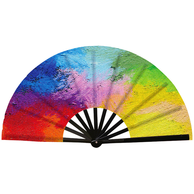 Abanico Plegable de Kung Fu de Plástico, Colorido, para Conciertos y Fiestas