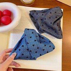 韩系爱心牛仔三角抓夹女夏日后脑勺气质盘发鲨鱼夹百搭发夹发饰
