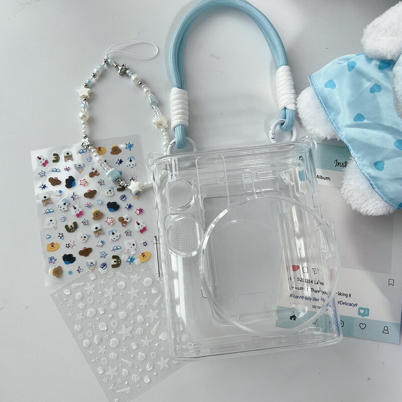 Suitable for Instax Mini 41 Camera Photo Bag Crystal Shell Transparent Storage Protective Shell Protective Cover Trendy Chain