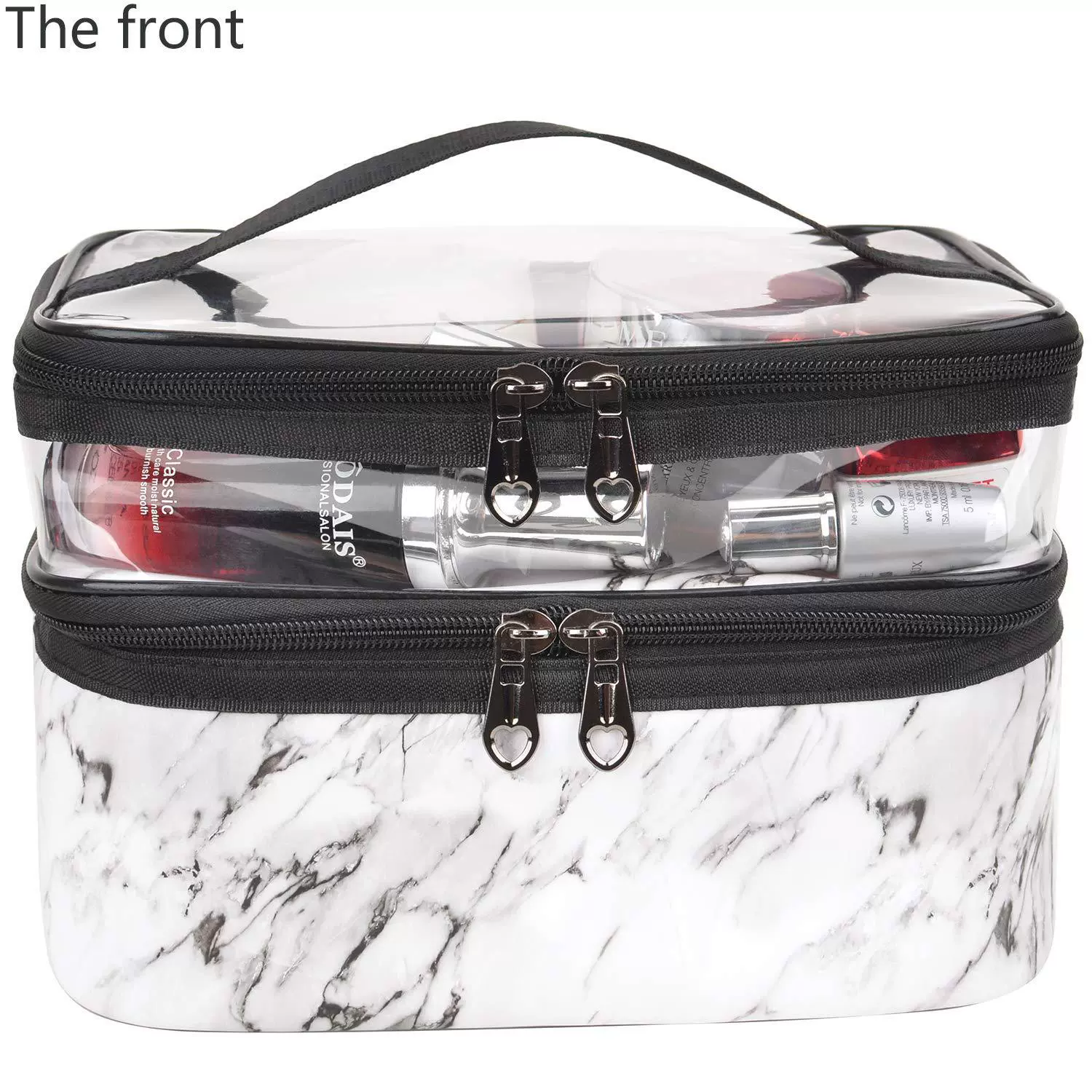 Handheld Cosmetic Bag, Universal Storage System, Double-Layer 25×20×2 cm Portable Organizer